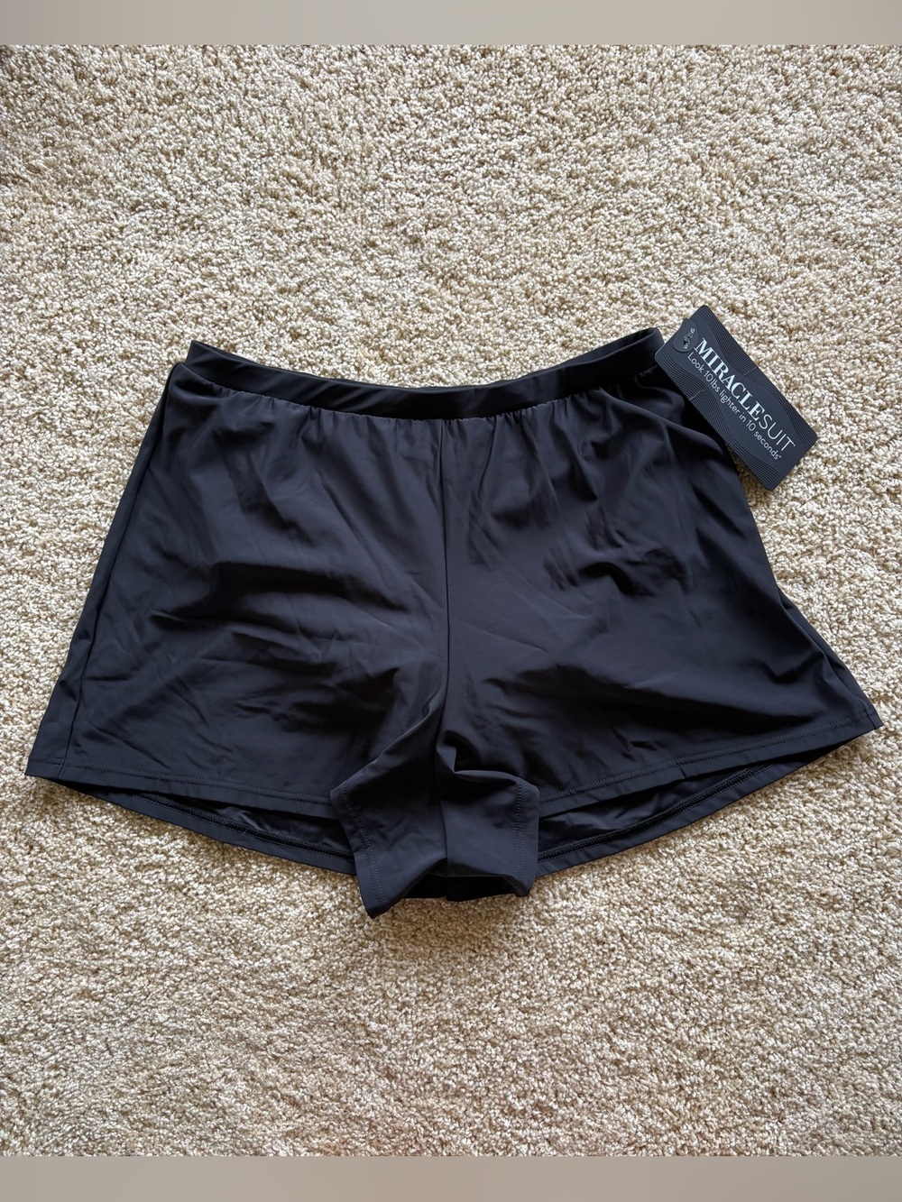 Miraclesuit Womens Swim Shorts Size 18W Black Boardshort Bottom 6518805W NWT